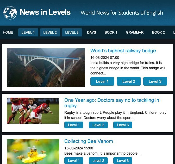 News in Levels